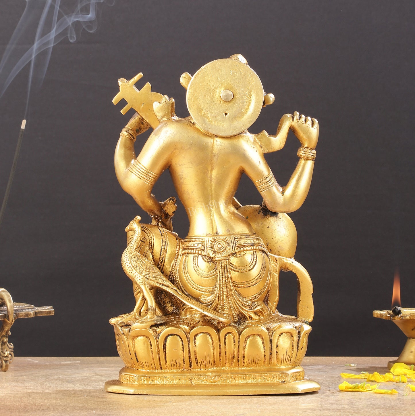 Pure Brass Sampoorn Saraswati Devi Murti - 9.5 Inch