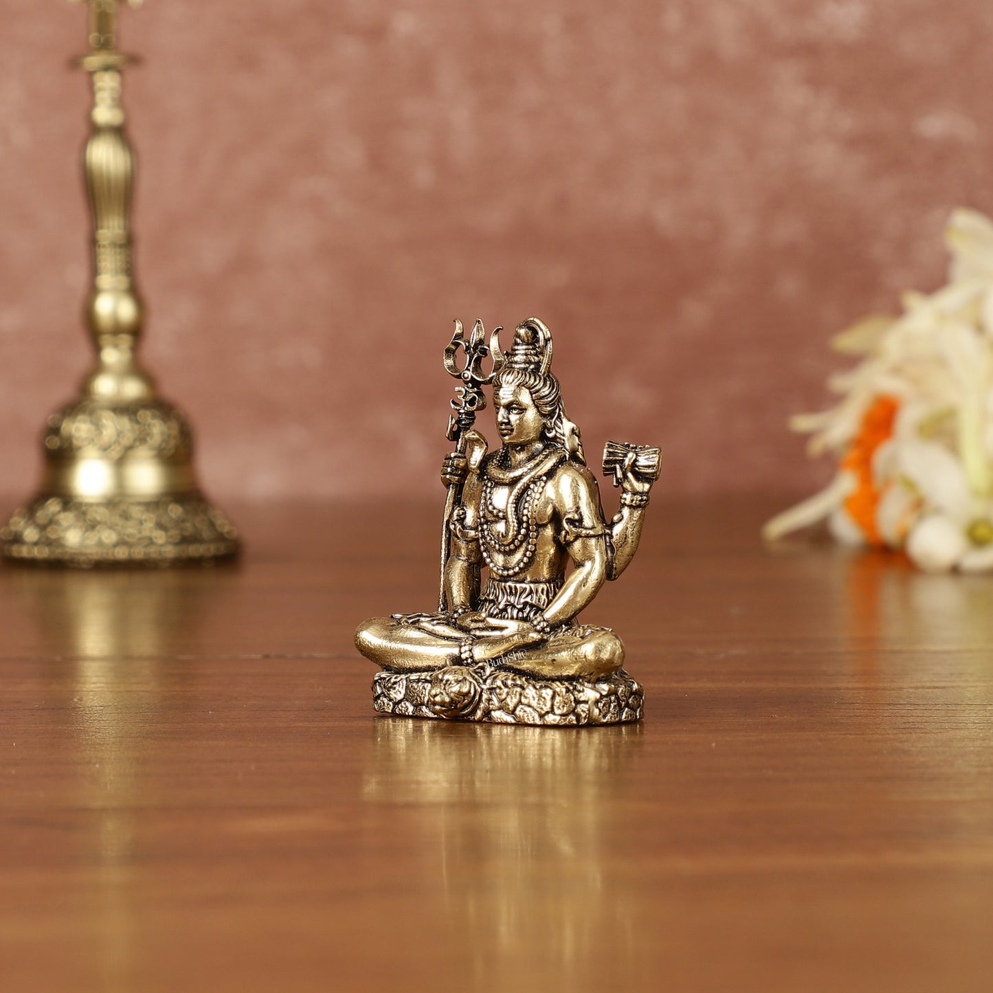 Brass superfine miniature Lord Shiva idol 2"