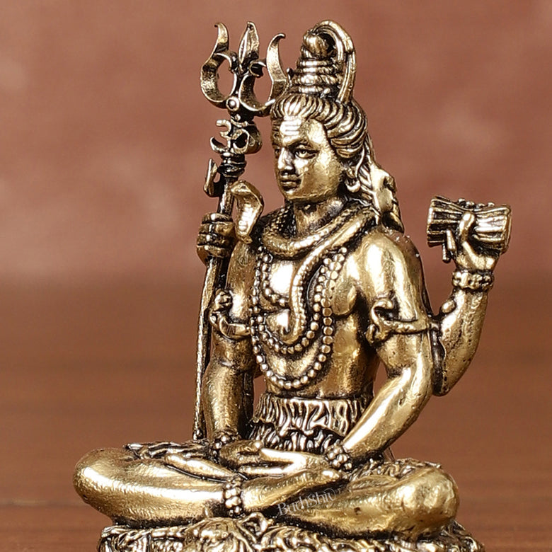 Brass superfine miniature Lord Shiva idol 2"