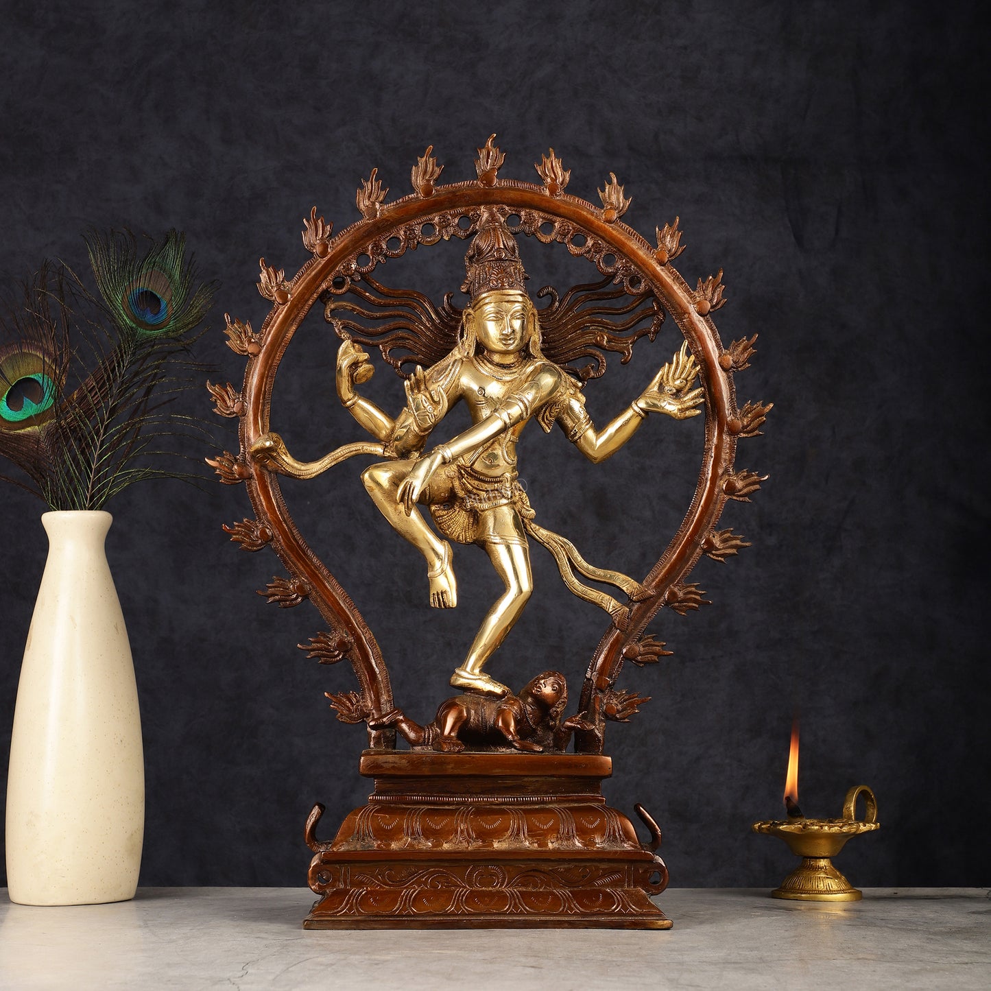 Pure Brass Nataraja Statue 17"