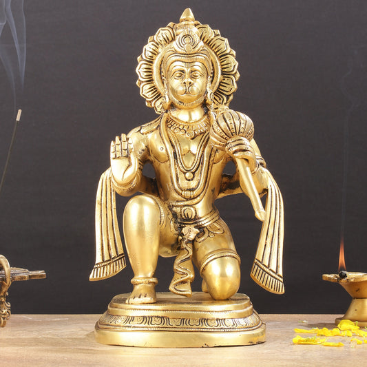 Pure Brass Lord Hanuman Statue 12 inch