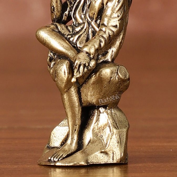 Pure Brass Superfine Miniature Sai Baba Idol - Intricately Carved - 2" Tall