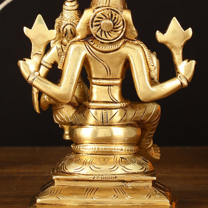 Exquisite Brass Hayagriva Lakshmi Statue - 6" Divine Craftsmanship