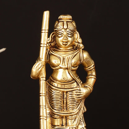 Brass Superfine Udupi Krishna Idol - 6.5" Elegant Sculpture