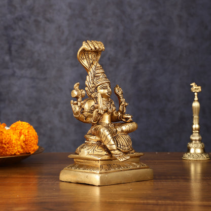 Brass Anglamam Mariamman Goddess Statue - 6" Height, Hindu Deity of Rain