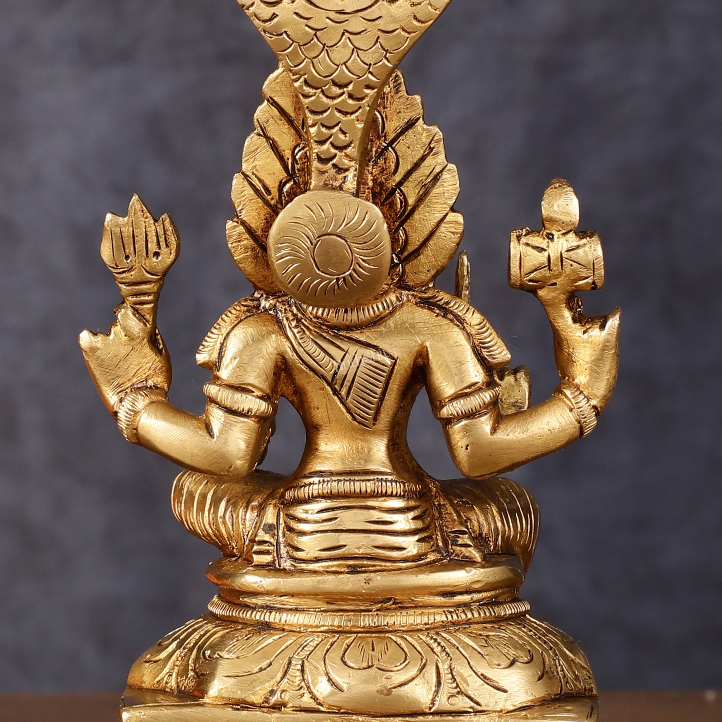 Brass Anglamam Mariamman Goddess Statue - 6" Height, Hindu Deity of Rain