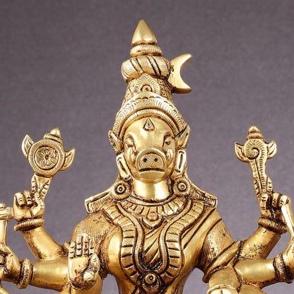 Brass Superfine Goddess Varahi Amman Idol - 11 Inch Statue