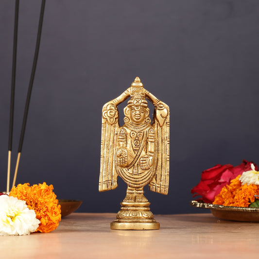 Pure Brass Small Tirupati Balaji Statue 4"