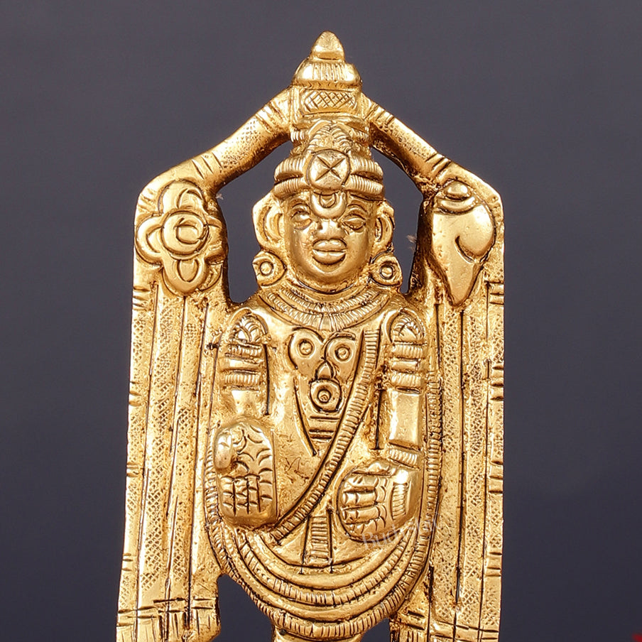 Pure Brass Small Tirupati Balaji Statue 4"