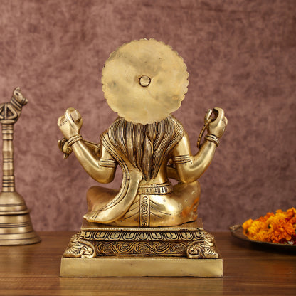 Pure Brass Goddess Saraswati Statue 12 Inches | Symbol of Wisdom and Art