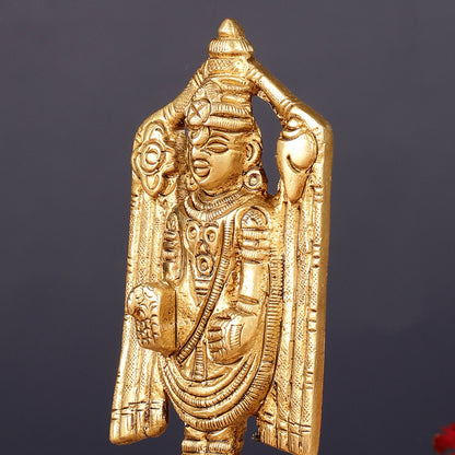 Pure Brass Small Tirupati Balaji Statue 4"