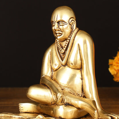 Brass Superfine Swamy Samarth Idol - 4" Divine Sculpture