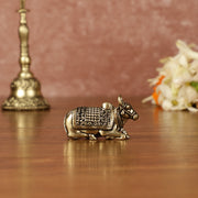 Brass Tiny Miniature Nandi Idol - 1" Tall