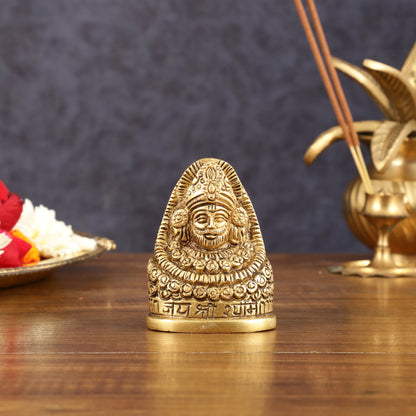 Brass Khatu Shyam Face Bust Idol - 3" Height