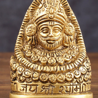 Brass Khatu Shyam Face Bust Idol - 3" Height