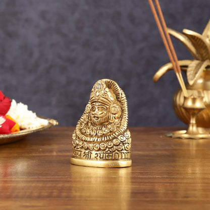 Brass Khatu Shyam Face Bust Idol - 3" Height