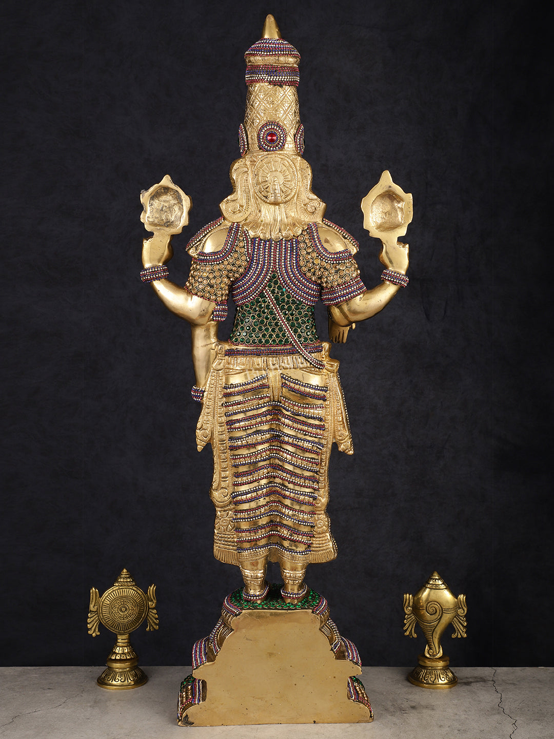 Divine Pure Brass Tirupati Balaji Idol 33" studded