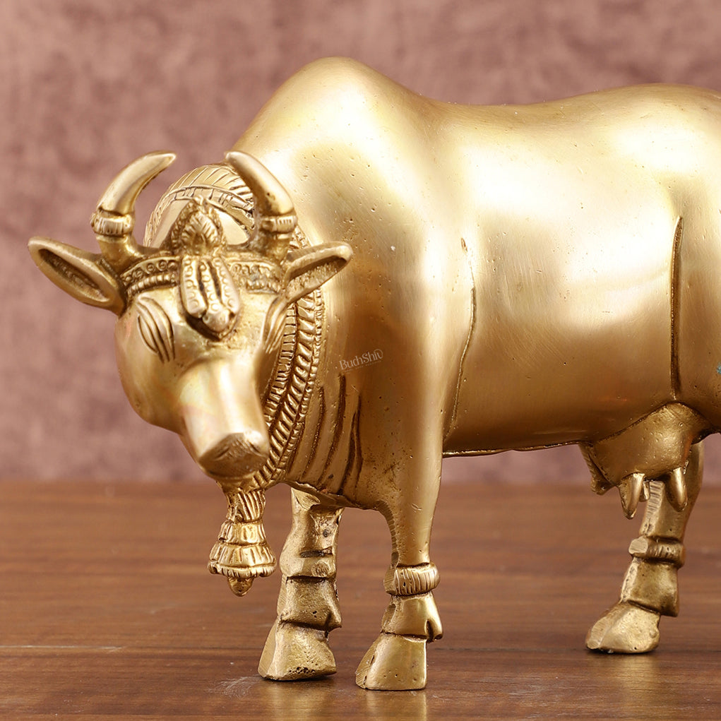 Brass Standing Cow Idol – Traditional Handcrafted Sculpture