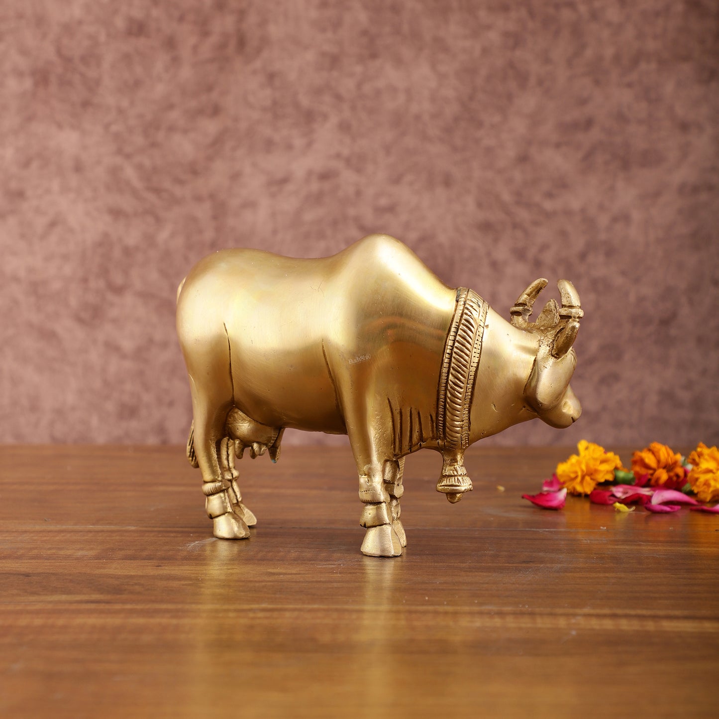 Brass Standing Cow Idol – Traditional Handcrafted Sculpture