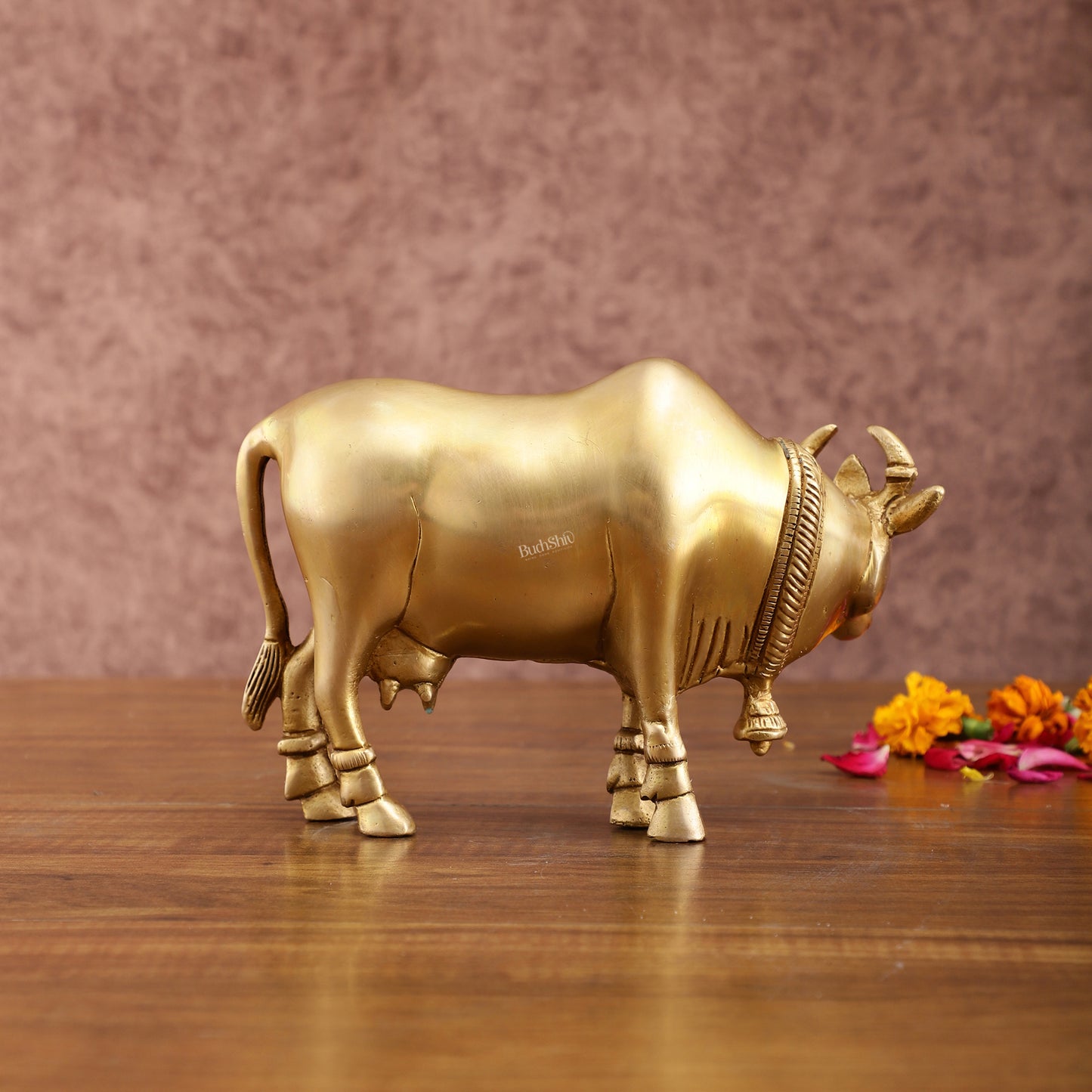 Brass Standing Cow Idol – Traditional Handcrafted Sculpture