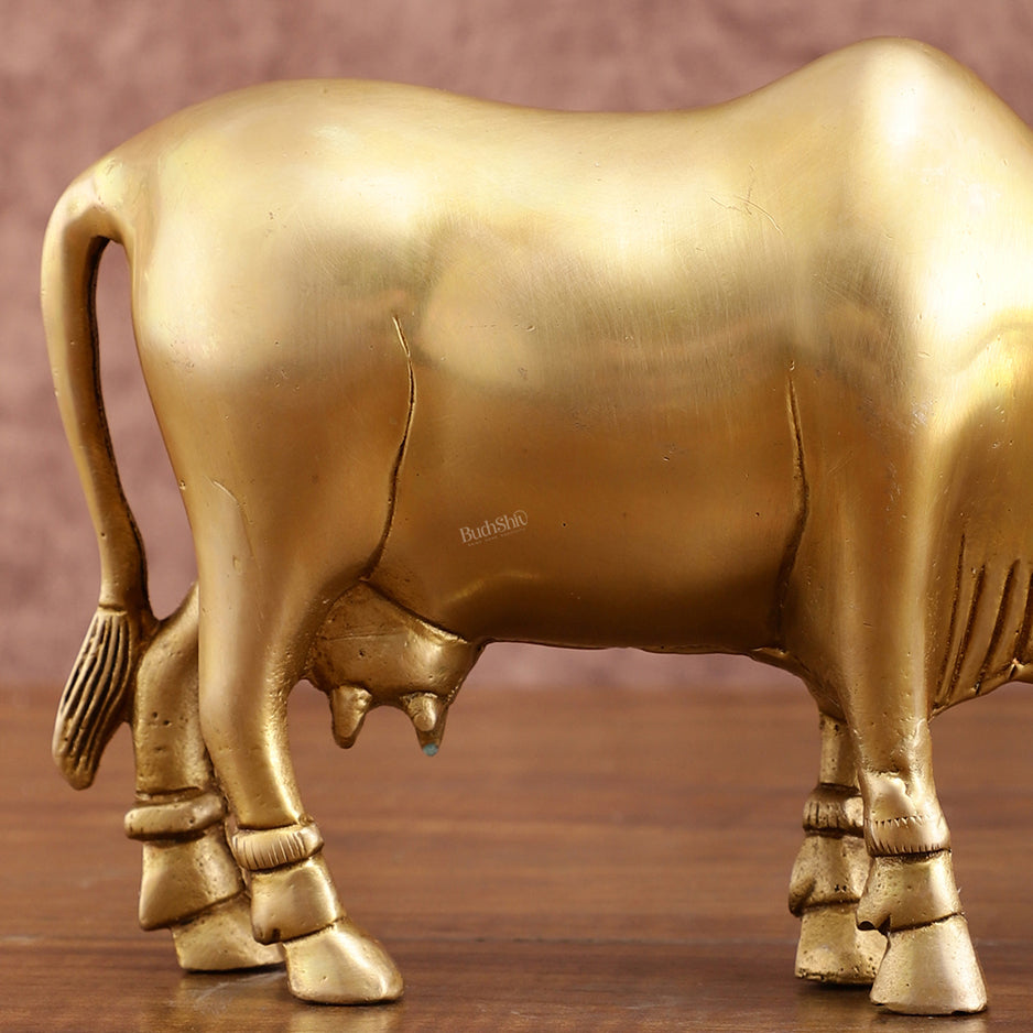 Brass Standing Cow Idol – Traditional Handcrafted Sculpture