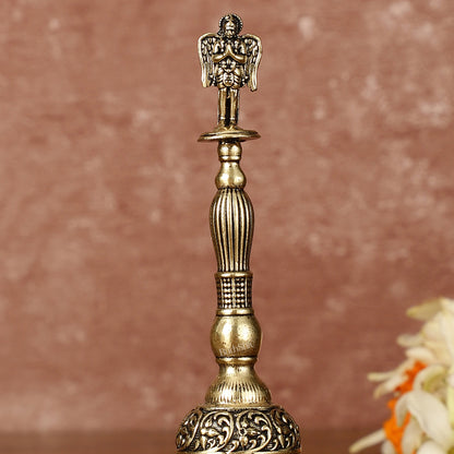 Pure Brass Garuda Hand Bell - 4.5" Tall