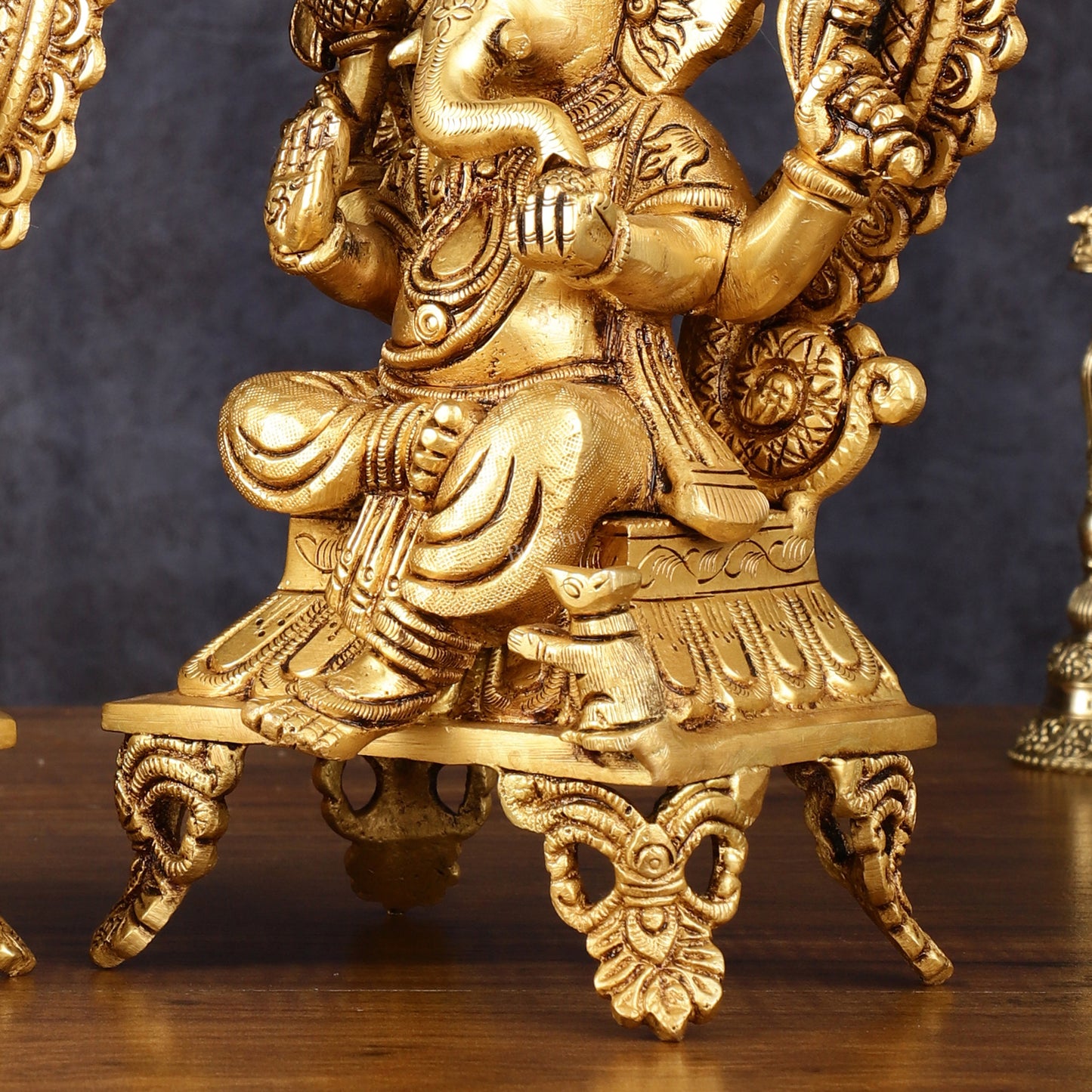 Brass SuperFine Ganesh Lakshmi idols 9.5"