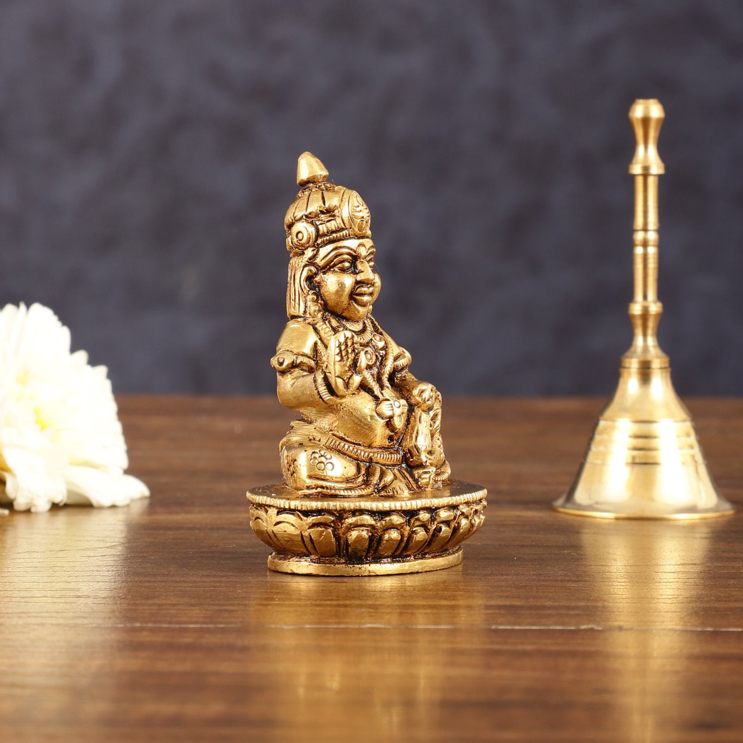 Brass Small Lord Kubera Idol - 3" Height