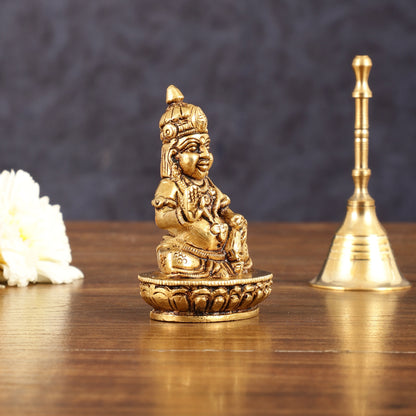 Brass Small Lord Kubera Idol - 3" Height