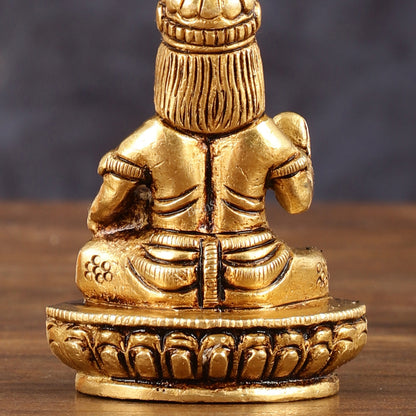 Brass Small Lord Kubera Idol - 3" Height