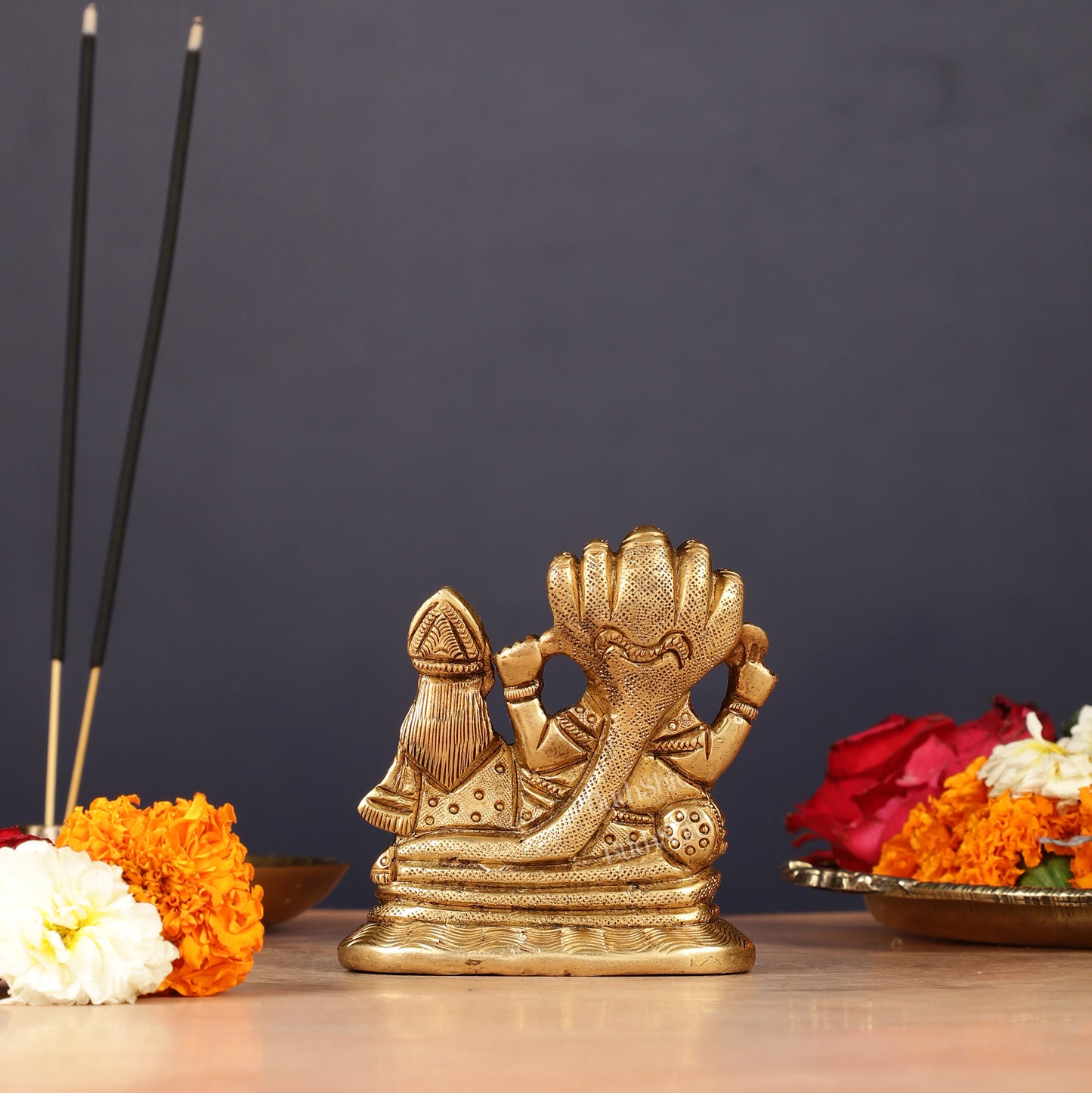 Brass Small Lakshmi Narayan Resting on Sheshanaaga Idol | 3"