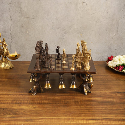 Pure Brass Chess Set | Handcrafted Antique Look