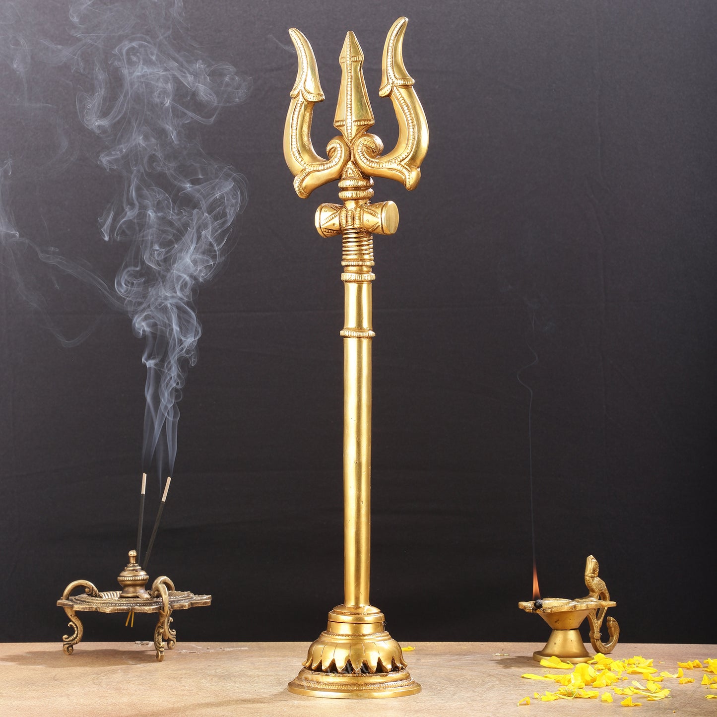 Brass Superfine Lord Shiva Trishul - 19 Inch Statue