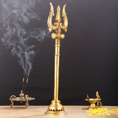 Brass Superfine Lord Shiva Trishul - 19 Inch Statue