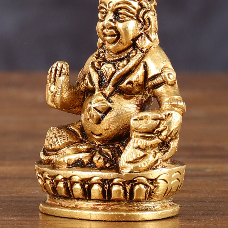 Pure Brass Superfine Small Kuber Idol - 2.5" Height