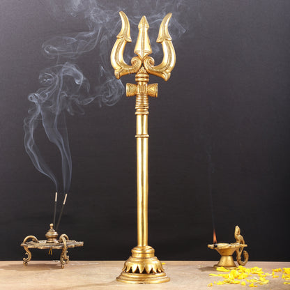 Brass Superfine Lord Shiva Trishul - 19 Inch Statue