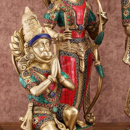 Superfine Brass Ram Darbar Idols Set with Stonework | Divine Grace 20"