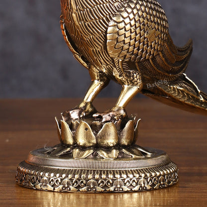 Brass Superfine Intricately Carved Parrot Showpiece - 4 Inch