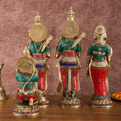 Superfine Brass Ram Darbar Idols Set with Stonework | Divine Grace 20"