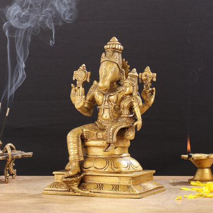 Brass Hayagriva Lakshmi idol 9"