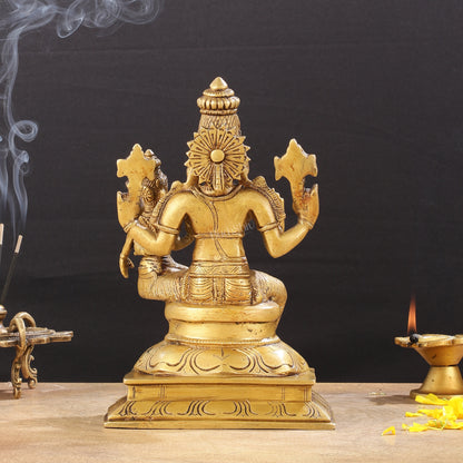 Brass Hayagriva Lakshmi idol 9"