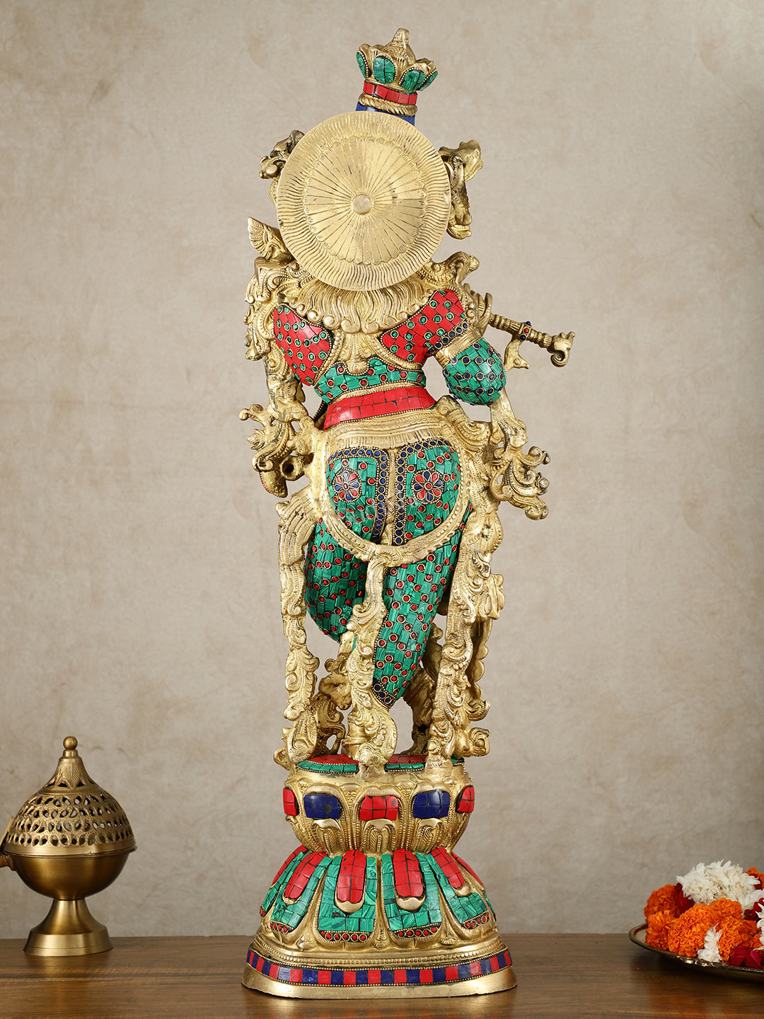 Brass large Lord Krishna statue | 30 Inch