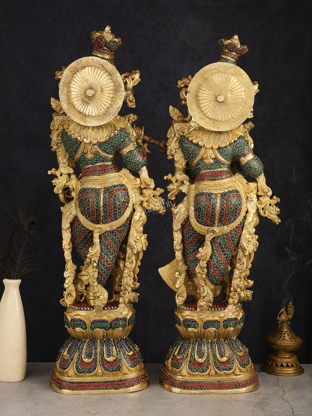 Handcrafted Brass Radha Krishna Idols 30"