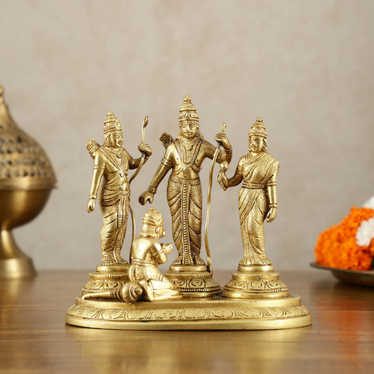 Pure Brass Ram Darbar Idol – matte Finish, 7" Height, 2 kg