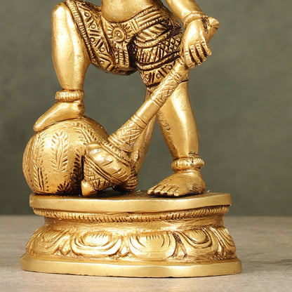 Small Pure Brass Standing Hanuman Idol | 6"