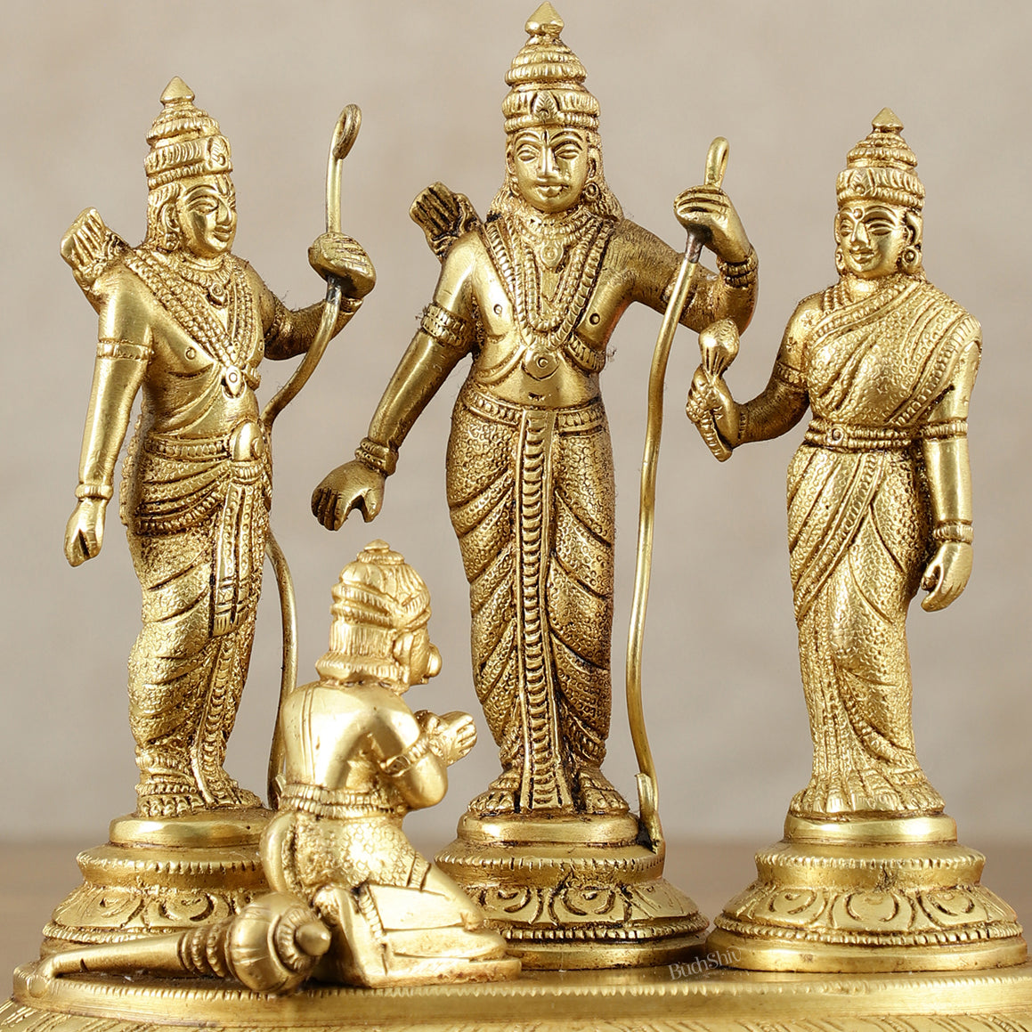 Pure Brass Ram Darbar Idol – matte Finish, 7" Height, 2 kg