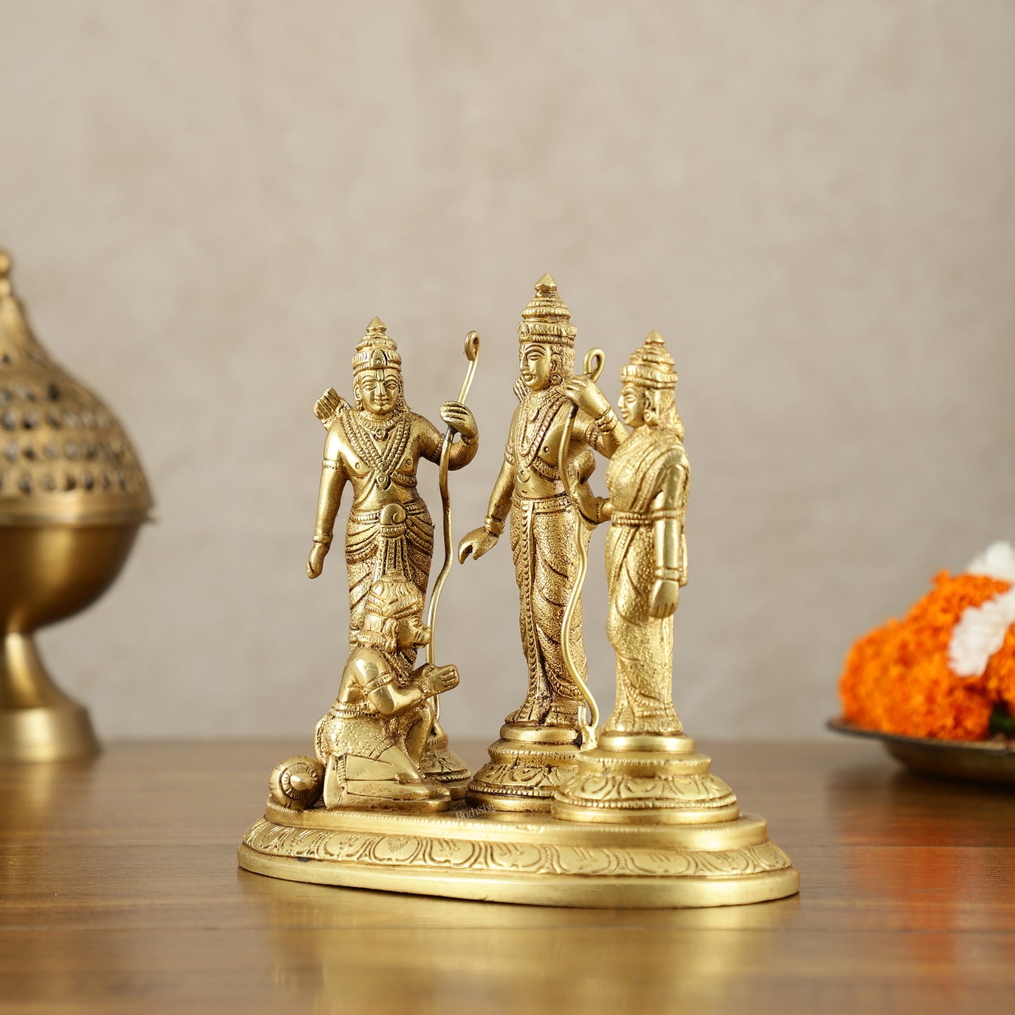 Pure Brass Ram Darbar Idol – matte Finish, 7" Height, 2 kg