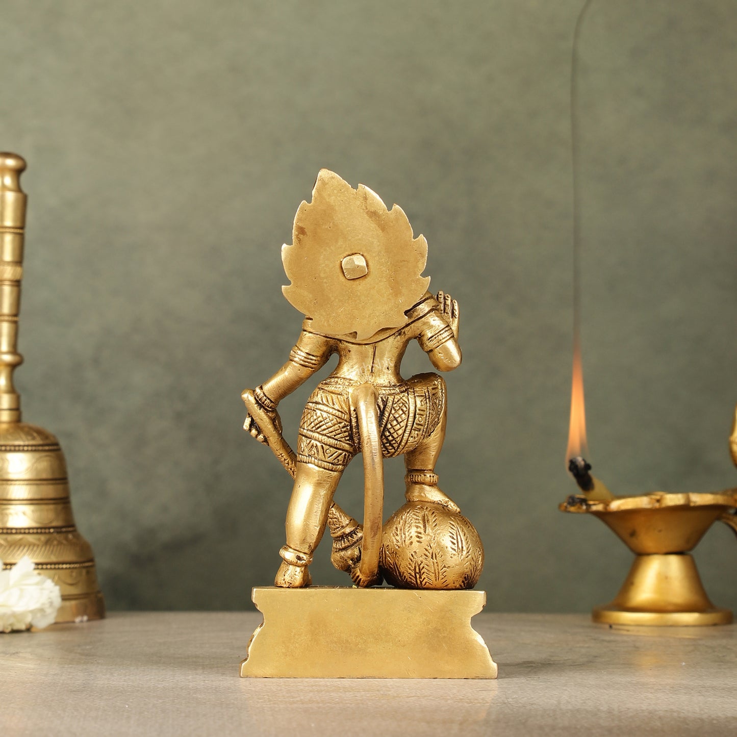 Small Pure Brass Standing Hanuman Idol | 6"