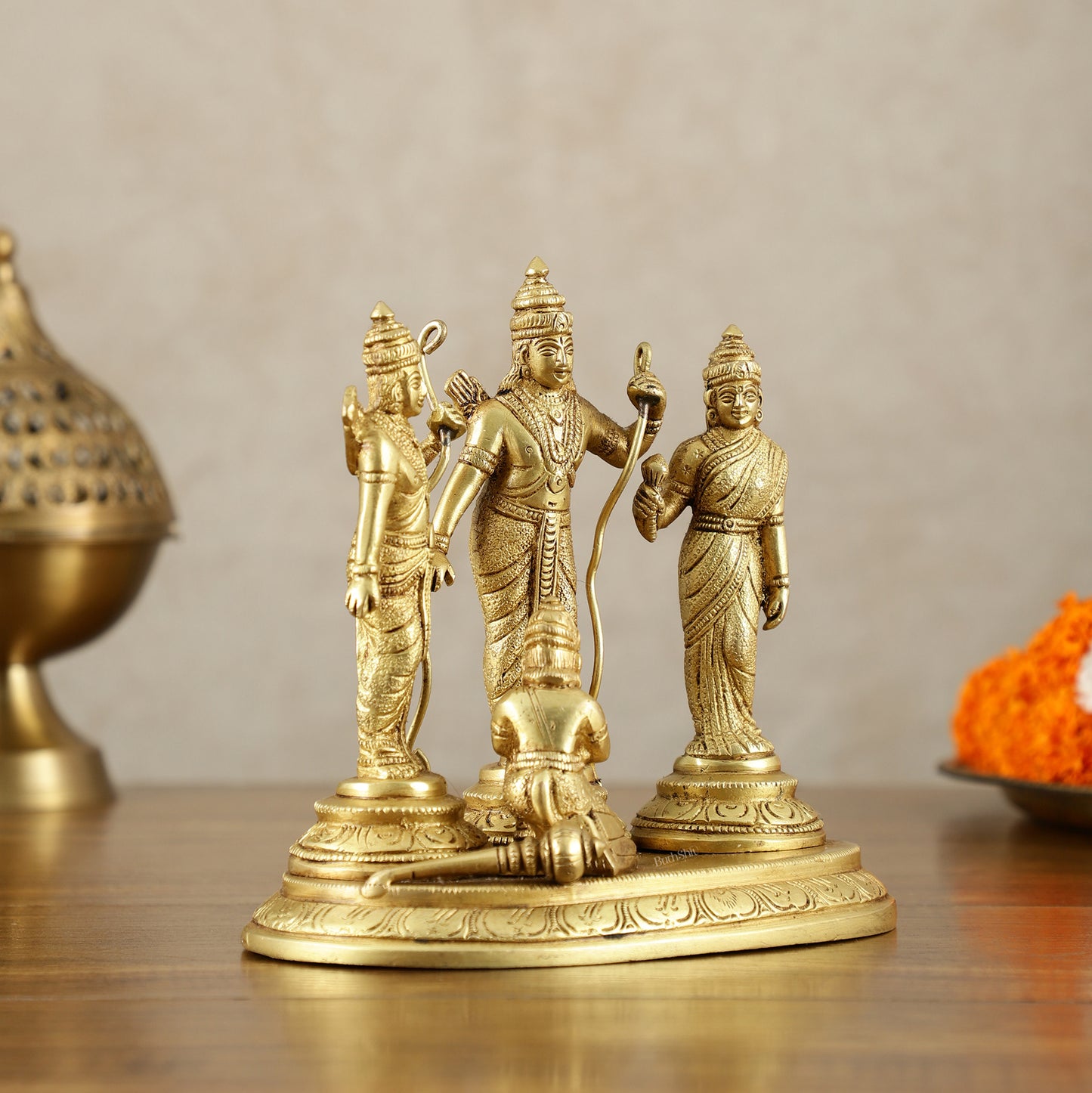 Pure Brass Ram Darbar Idol – matte Finish, 7" Height, 2 kg