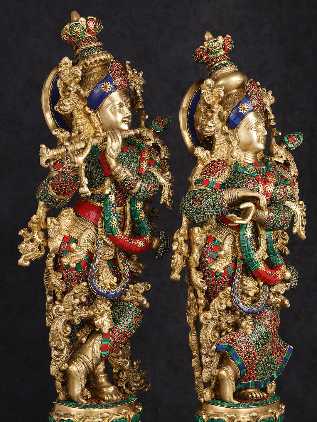 Handcrafted Brass Radha Krishna Idols 30"